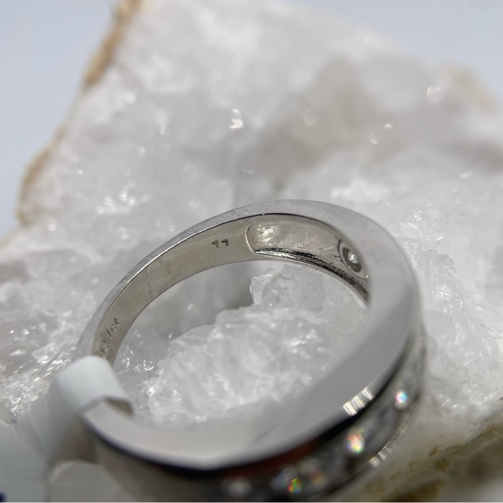Mens 7 Stone Moissanite Band Anniversary Ring Wedding Band 925 18K GRA - Picture 8 of 10